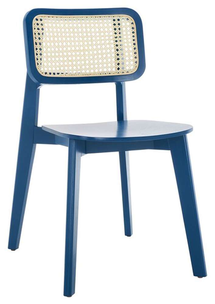 Safavieh - Luz Cane Dining Chair - Navy - Natural  (Set of 2) - DCH1006E-SET2 veiw 3