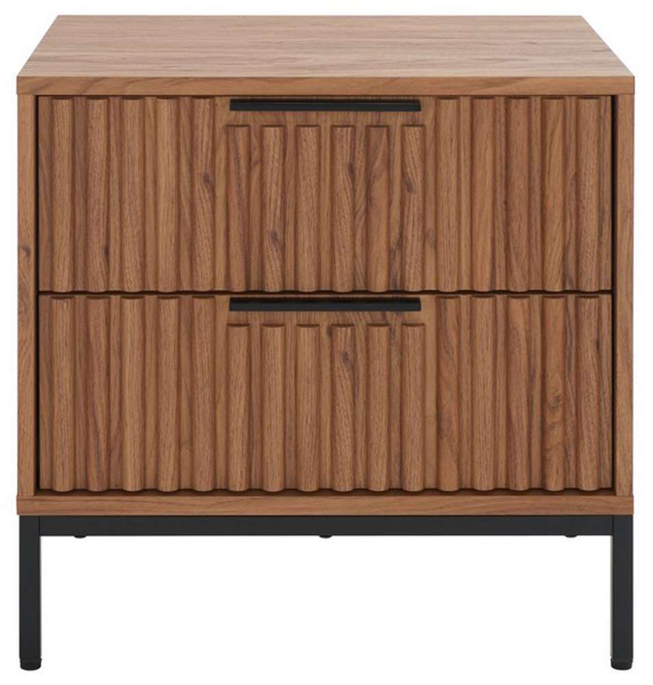 Safavieh - Lylia 2 Drawer Nightstand - Oak - Black - NST9605D veiw 1
