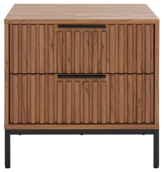 Safavieh - Lylia 2 Drawer Nightstand - Oak - Black - NST9605D veiw 1
