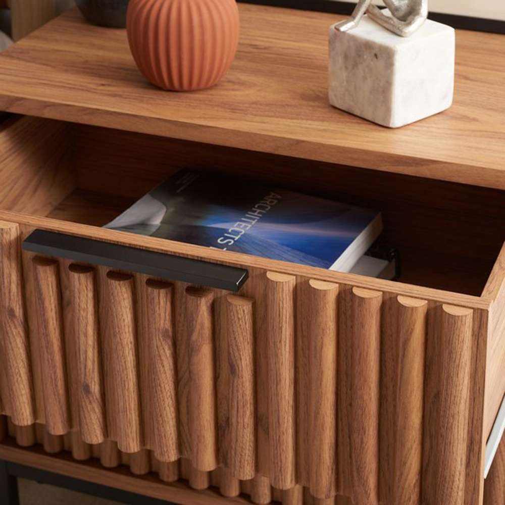 Safavieh - Lylia 2 Drawer Nightstand - Oak - Black - NST9605D veiw 2