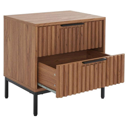 Safavieh - Lylia 2 Drawer Nightstand - Oak - Black - NST9605D veiw 4