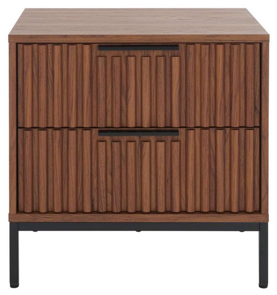 Safavieh - Lylia 2 Drawer Nightstand - Walnut - Black - NST9605A veiw 1