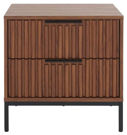 Safavieh - Lylia 2 Drawer Nightstand - Walnut - Black - NST9605A veiw 1