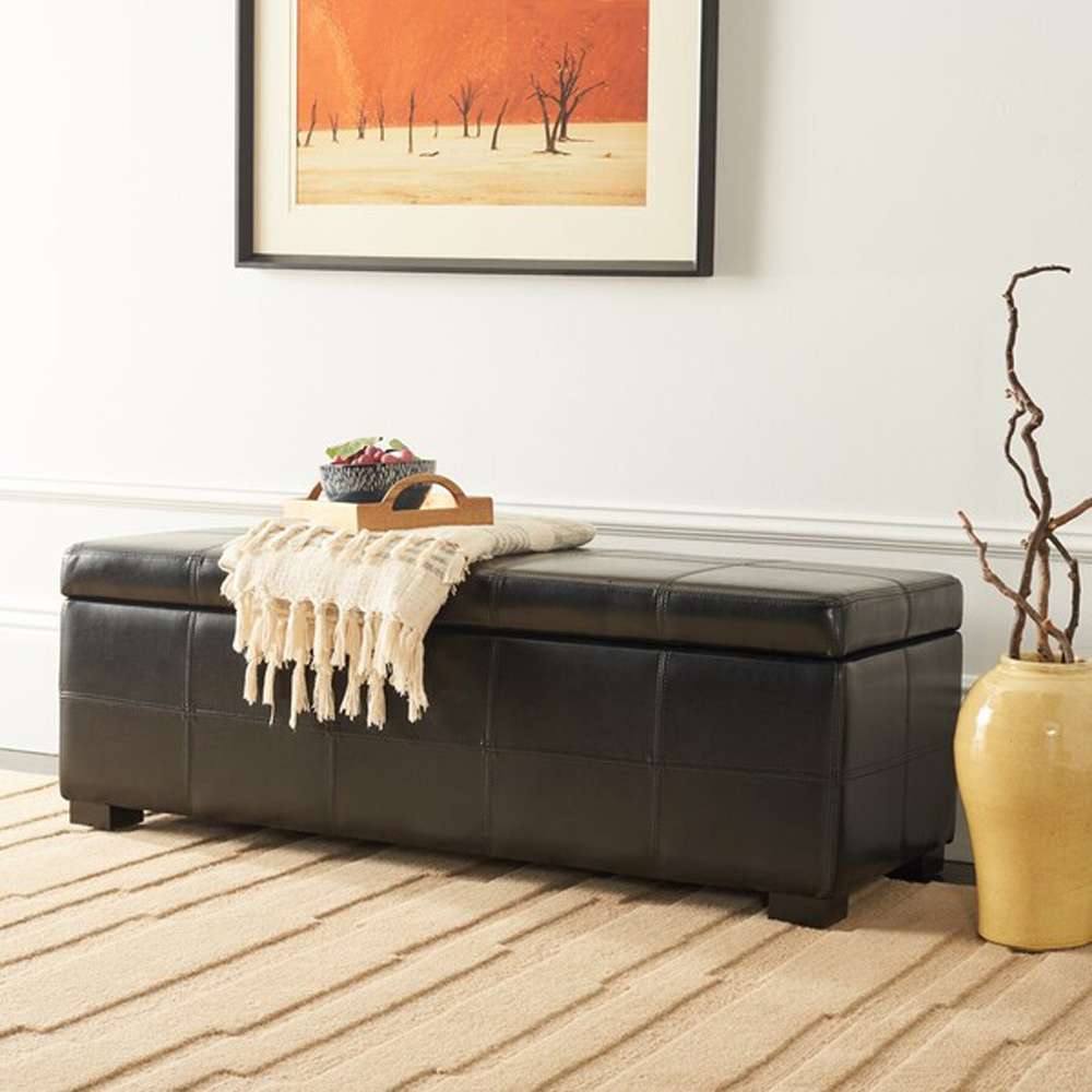 Safavieh - Madison Lg Storage Bench - Black - HUD8226B veiw 3