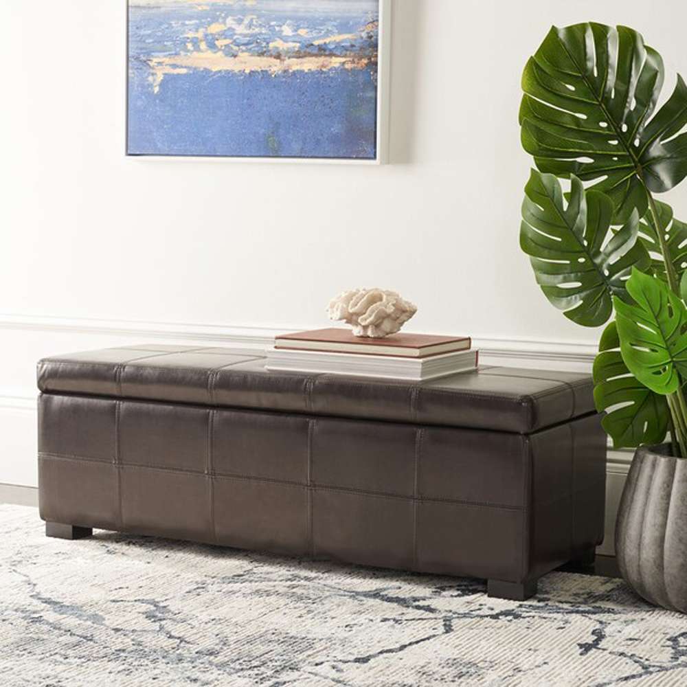 Safavieh - Madison Lg Storage Bench - Brown - HUD8226A veiw 3