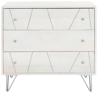 Safavieh - Marigold 3 Drawer Chest - White Washed - Silver - CHS9001B veiw 1