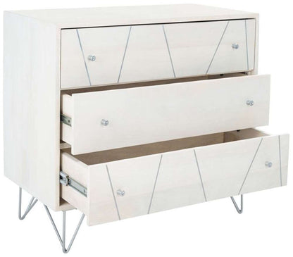 Safavieh - Marigold 3 Drawer Chest - White Washed - Silver - CHS9001B veiw 4