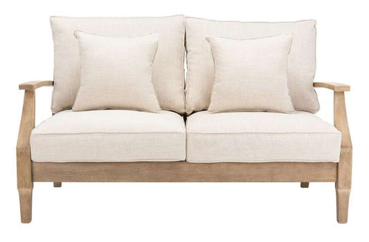 Safavieh - Martinique Wood Patio Loveseat - Natural - Beige - CPT1012A veiw 1