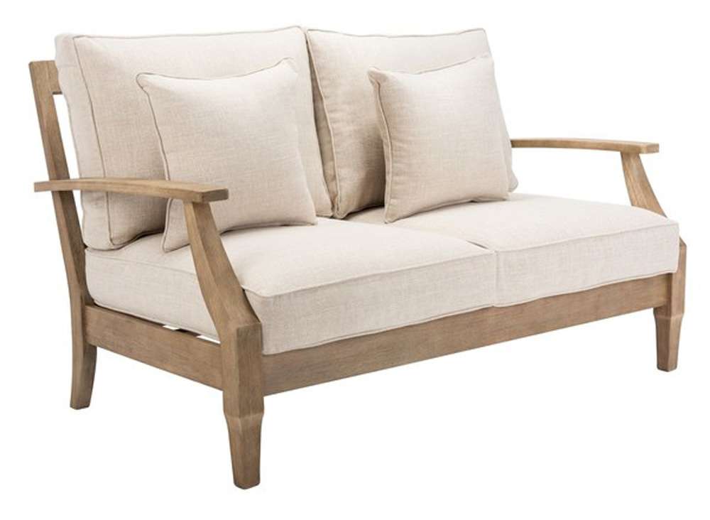Safavieh - Martinique Wood Patio Loveseat - Natural - Beige - CPT1012A veiw 3
