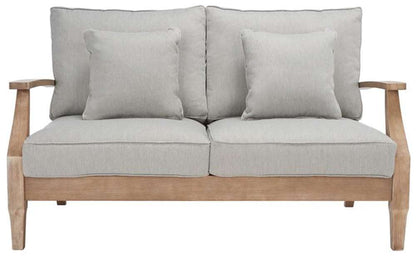 Safavieh - Martinique Wood Patio Loveseat - Natural - Grey - CPT1012B veiw 1