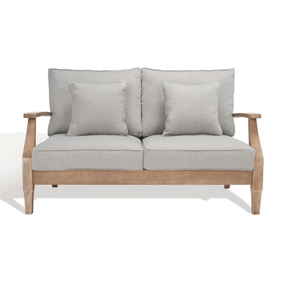 Safavieh - Martinique Wood Patio Loveseat - Natural - Grey - CPT1012B veiw 2