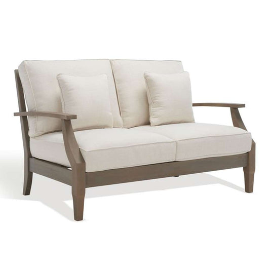 Safavieh - Martinique Wood Patio Loveseat - Light Grey - Beige - CPT1012C veiw 2