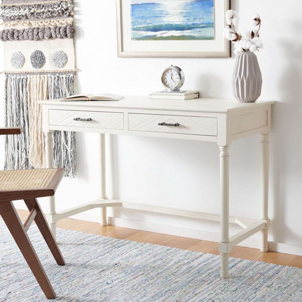 Safavieh - Mckinlee 2 Drawer Desk - Distrssed White - DSK5705A veiw 3