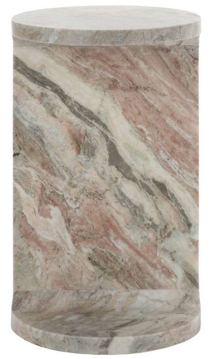 Safavieh - Melinda Marble inCin Accent Table - White - Brown - SFV9714B veiw 1