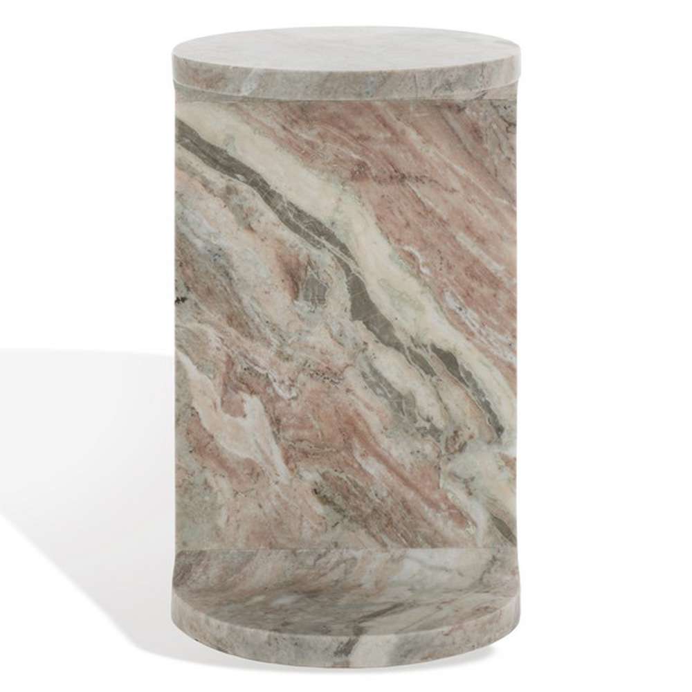 Safavieh - Melinda Marble inCin Accent Table - White - Brown - SFV9714B veiw 3