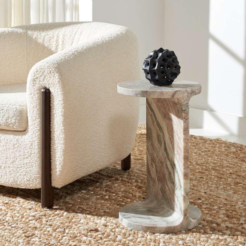 Safavieh - Melinda Marble inCin Accent Table - White - Brown - SFV9714B veiw 4
