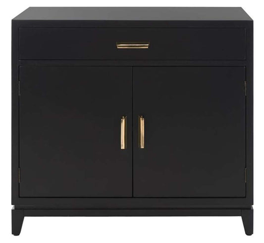 Safavieh - Nigel 2 Door 1 Drawer Chest - Black - Brass - CHS6600D veiw 1