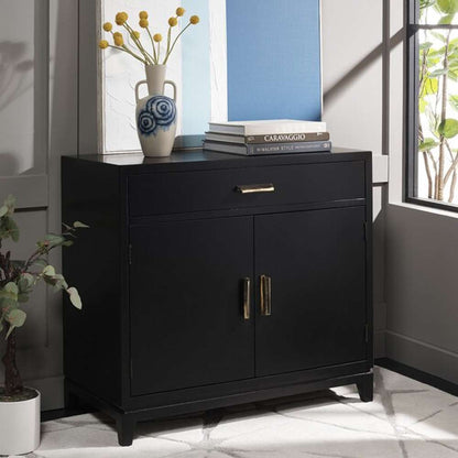 Safavieh - Nigel 2 Door 1 Drawer Chest - Black - Brass - CHS6600D veiw 3