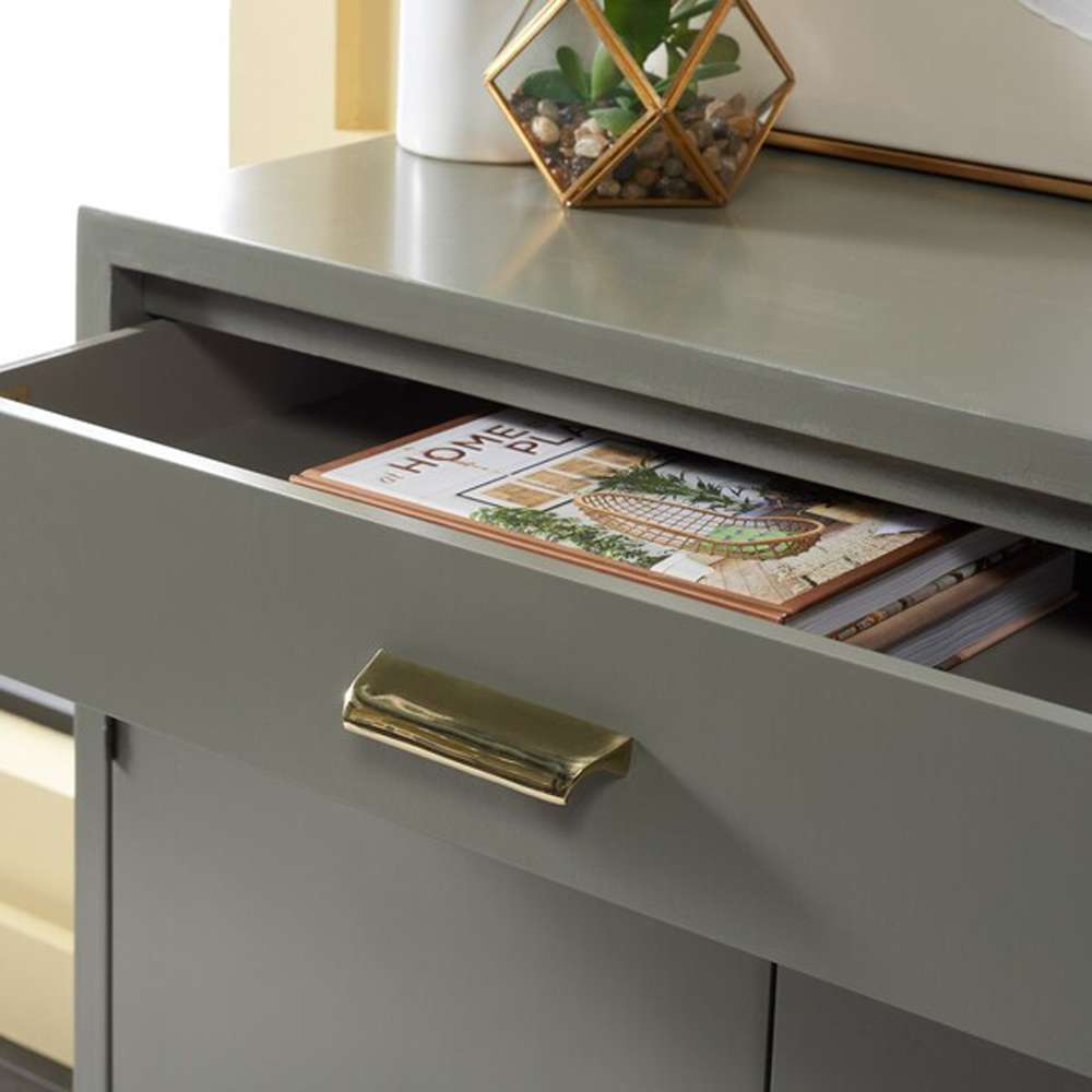 Safavieh - Nigel 2 Door 1 Drawer Chest - Dark Grey - Brass - CHS6600B veiw 2