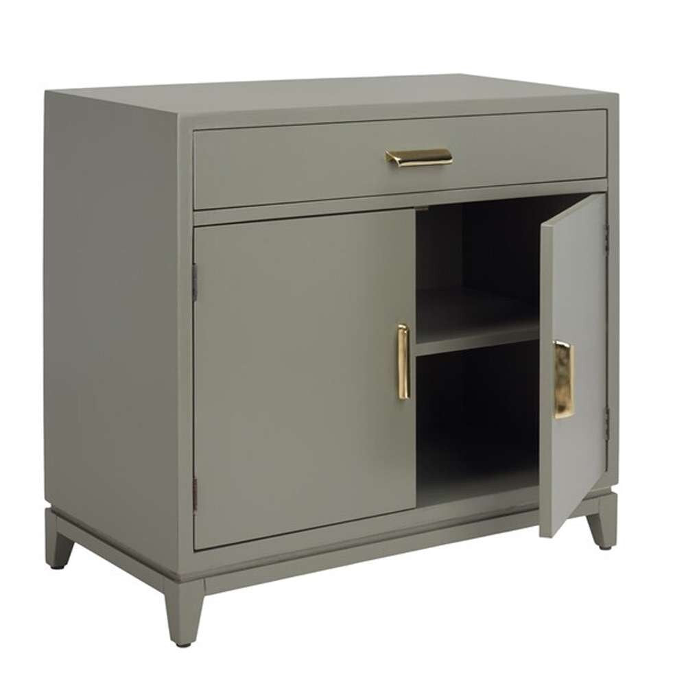 Safavieh - Nigel 2 Door 1 Drawer Chest - Dark Grey - Brass - CHS6600B veiw 4