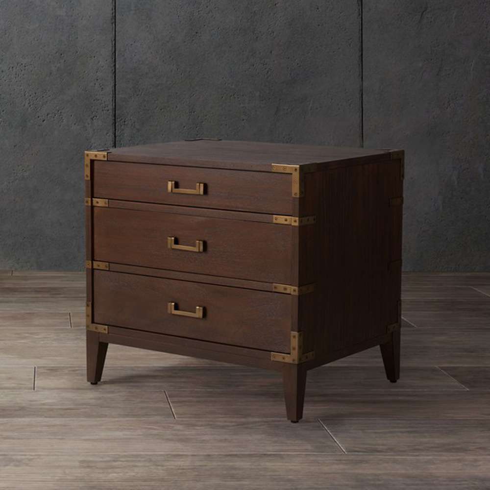 Safavieh - Nisha 3 Drawer Wood Nightstand - Brown - SFV7708A veiw 3