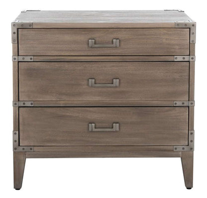 Safavieh - Nisha 3 Drawer Wood Nightstand - Light Brown - SFV7708B veiw 1
