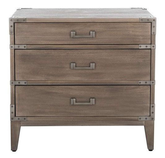 Safavieh - Nisha 3 Drawer Wood Nightstand - Light Brown - SFV7708B veiw 1