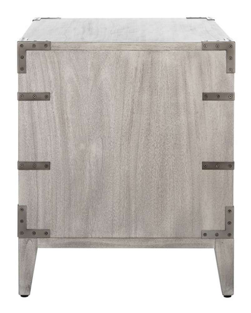 Safavieh - Nisha 3 Drawer Wood Nightstand - Light Grey - SFV7708C veiw 5