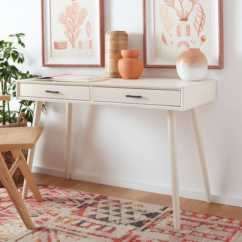 Safavieh - ODwyer 2 Drawer Desk - Distrssed White - DSK5708A veiw 3