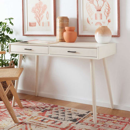Safavieh - ODwyer 2 Drawer Desk - Distrssed White - DSK5708A veiw 3