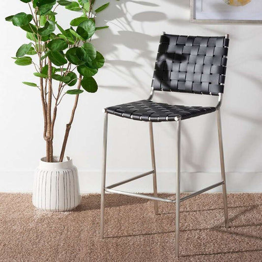 Safavieh - Bahari Woven Counter Stool - Black - Silver - BST3010E veiw 2