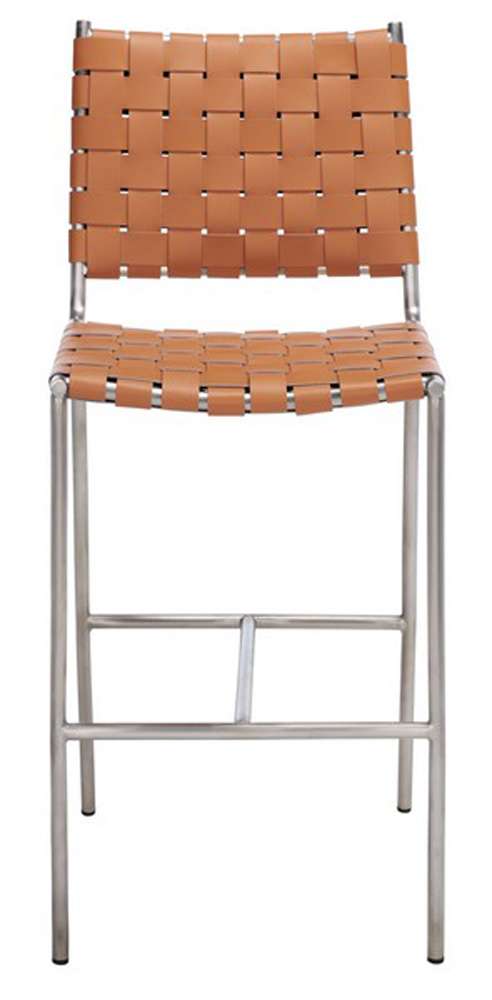 Safavieh - Olenna Woven Counter Stool - Cognac - Silver - BST3011A veiw 1