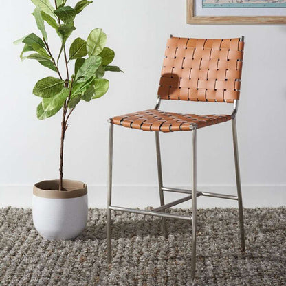 Safavieh - Olenna Woven Counter Stool - Cognac - Silver - BST3011A veiw 2