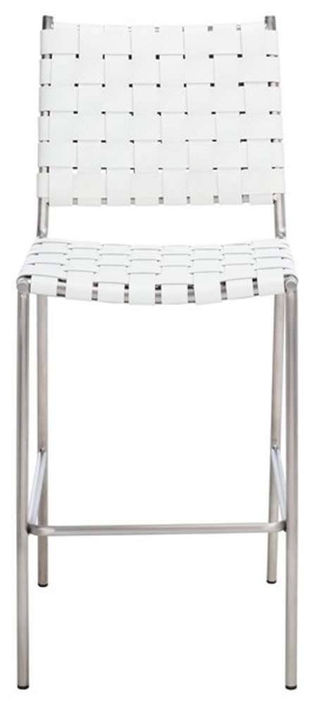 Safavieh - Bahari Woven Counter Stool - White - Silver - BST3010C veiw 1