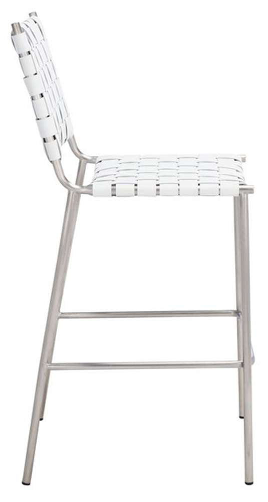 Safavieh - Bahari Woven Counter Stool - White - Silver - BST3010C veiw 4