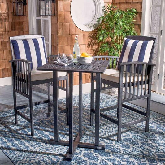 Safavieh - Pate 3Pc Bar Height Bistro Set - Black - Bge + Thk Stp P - PAT7043G veiw 1