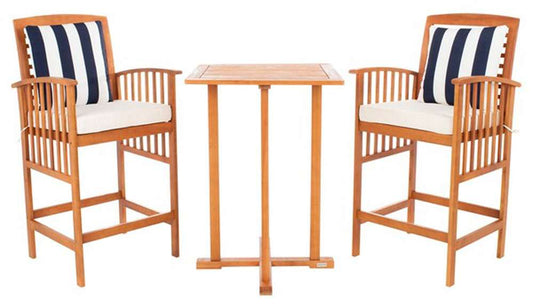 Safavieh - Pate 3Pc Bar Height Bistro Set - Natural - Bge + Thk Stp P - PAT7043C veiw 1