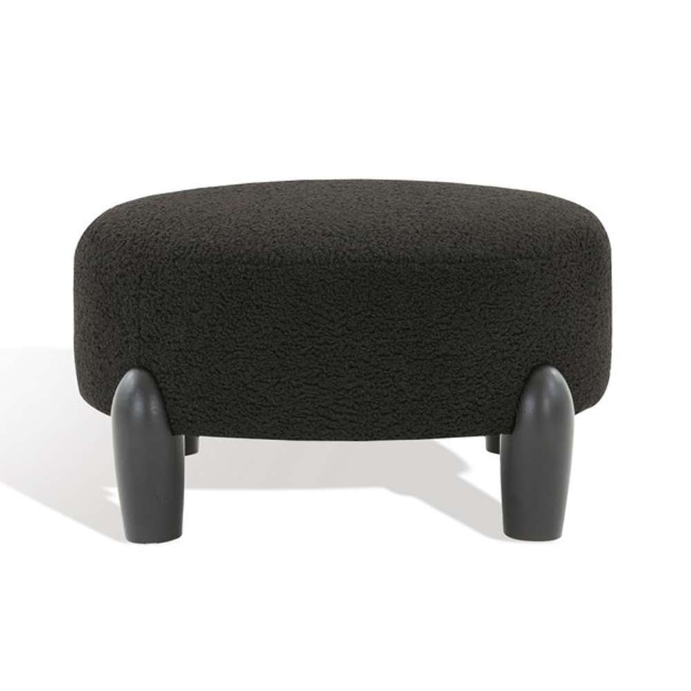 Safavieh - Perez Scandinavian Rd Ottoman - Black - SFV5036D veiw 2