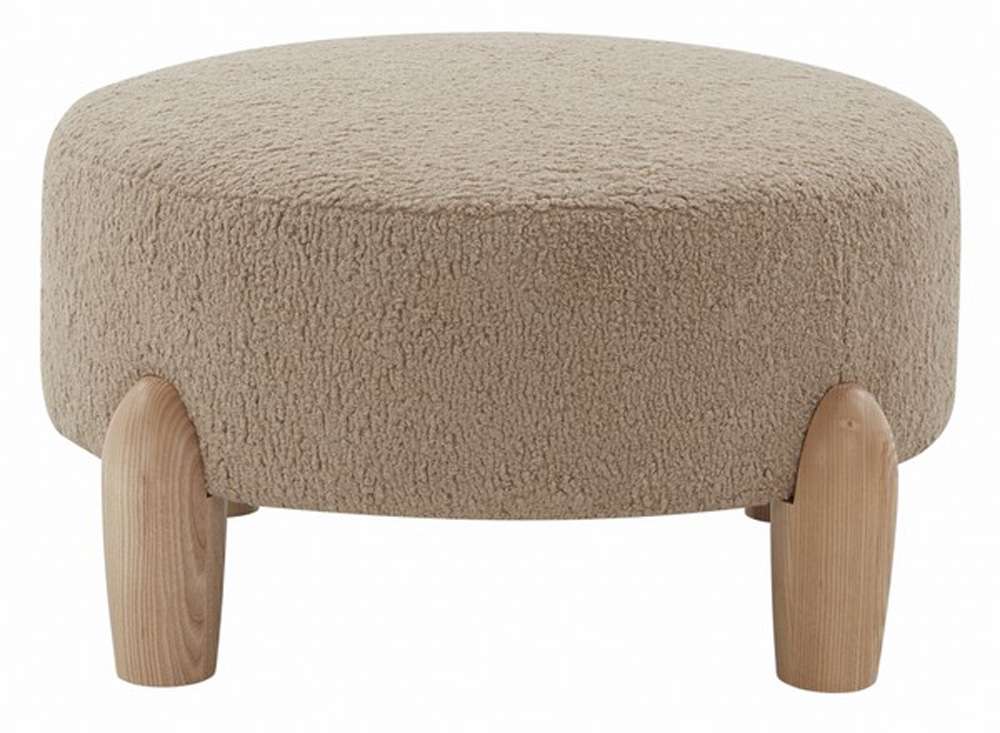 Safavieh - Perez Scandinavian Rd Ottoman - Light Brown - Natural - SFV5036B veiw 1
