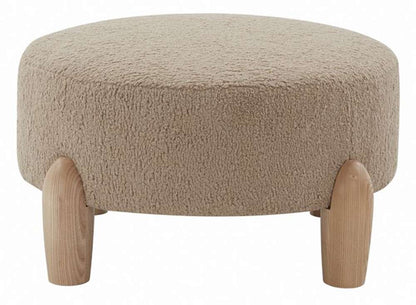 Safavieh - Perez Scandinavian Rd Ottoman - Light Brown - Natural - SFV5036B veiw 1