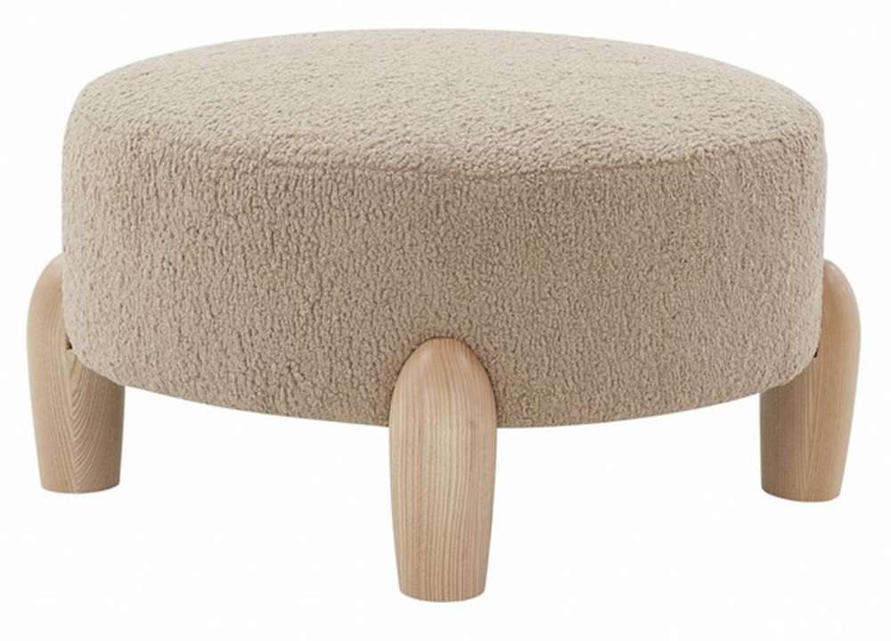Safavieh - Perez Scandinavian Rd Ottoman - Light Brown - Natural - SFV5036B veiw 2