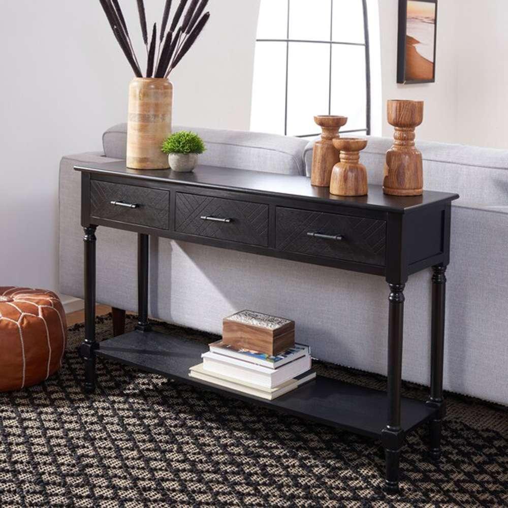 Safavieh - Peyton 3 Drawer Console Table - Black - CNS5705B veiw 3