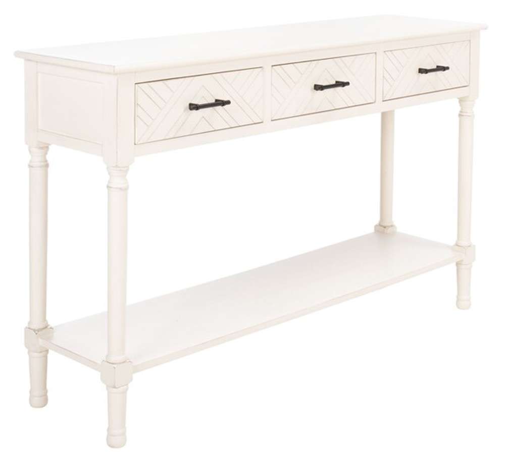 Safavieh - Peyton 3 Drawer Console Table - Distressed White  - CNS5705A veiw 4