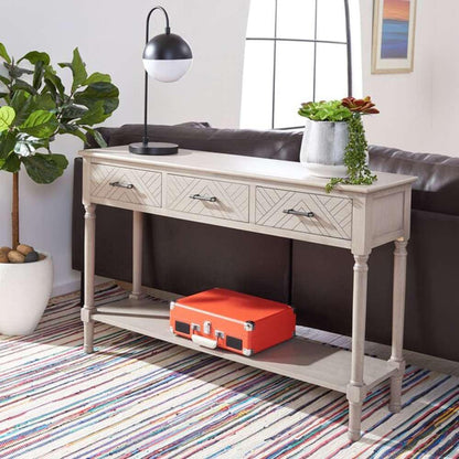 Safavieh - Peyton 3 Drawer Console Table - Greige - CNS5705D veiw 3