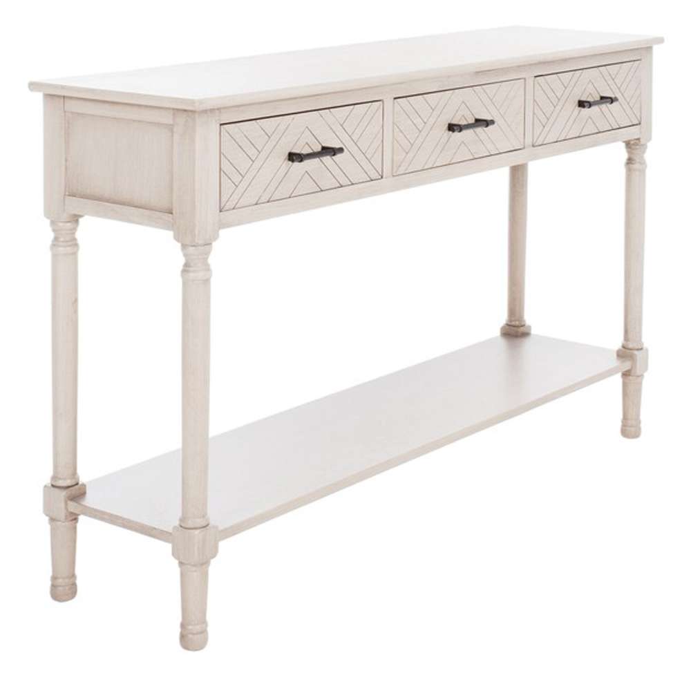 Safavieh - Peyton 3 Drawer Console Table - Greige - CNS5705D veiw 4