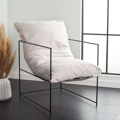 Safavieh - Portland Pillow Top Acct Chair - Ivory - Black - ACH4511A veiw 2