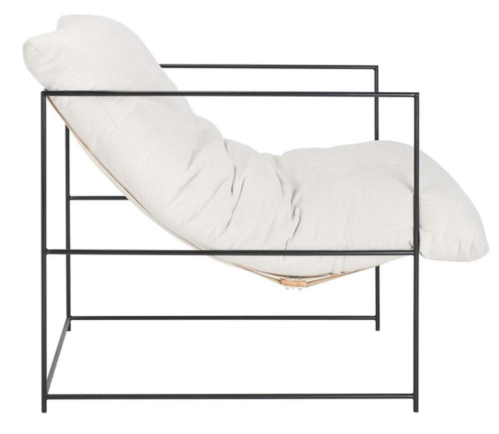 Safavieh - Portland Pillow Top Acct Chair - Ivory - Black - ACH4511A veiw 4