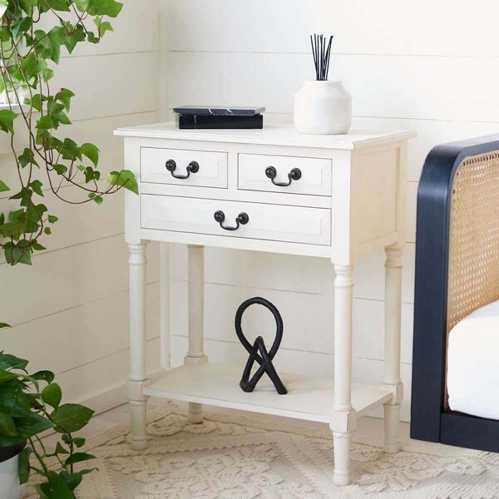 Safavieh - Primrose 3 Dwr Console Table - Distrssed White - CNS5707A veiw 2