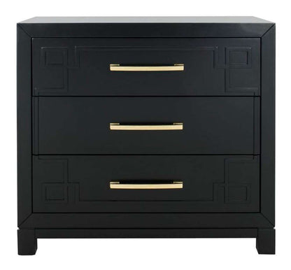 Safavieh - Raina 3 Drawer Chest - Black - Gold - CHS6412C veiw 1