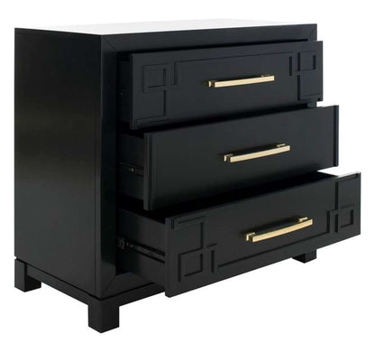 Safavieh - Raina 3 Drawer Chest - Black - Gold - CHS6412C veiw 2